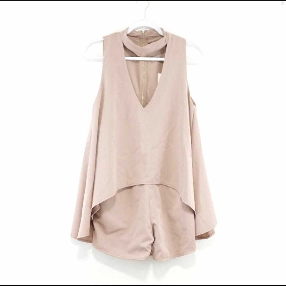 NWT Lavish Alice mauve blush pink layered romper
